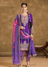 Nakshatra Bandhini Partywear Purple Dhoti Suit Set