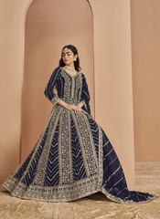 Nakshatra Blue Wedding Anarkali Suit