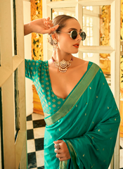 Nakshatra Radical Rama Green Silk saree