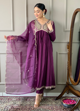 Nakshatra Wine Ethnic Kurta Set