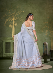 Nakshtra Sky Blue Gotta Patti Saree