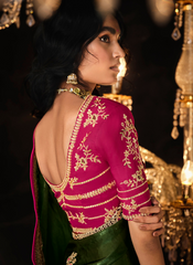 Glamorous Green Wedding saree
