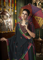 Nakshatra Black Multicolored Navratri Lehenga Choli