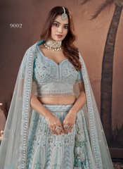 Nakshatra Serene Sky blue Bridal Lehenga
