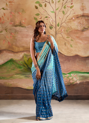 Nakshatra Blue Banarsi Georgette saree