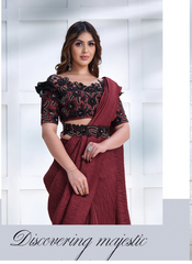 Nakshatra Maroon crushed saree