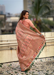 Nakshatra Pink Meenakari Saree