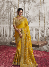Golden Radiance Jacquard Saree