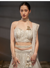 Nakshatra Cream Net Lehenga