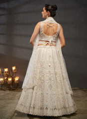Nakshatra Cream Net Lehenga