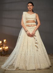 Nakshatra Cream Net Lehenga