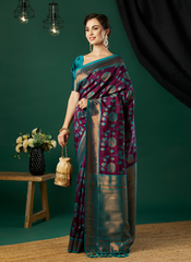 Nakshatra Wine Banarasi Saree