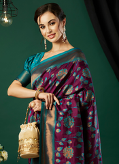 Nakshatra Wine Banarasi Saree