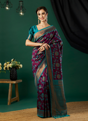 Nakshatra Wine Banarasi Saree