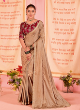Nakshatra Brown Silk Jaquard Saree