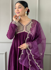 Nakshatra Wine Ethnic Kurta Set