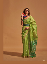 Mystique Moss Silk Saree Ensemble