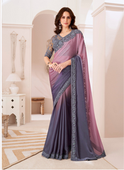 Nakshatra Lavender Chiffon Saree