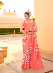 Nakshatra Peach Printed Saree
