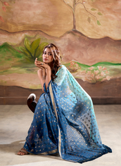 Nakshatra Blue Banarsi Georgette saree