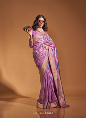 Nakshatra Lavender Silk Saree