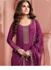 Nakshatra Purple Dola Jaquard Embroidered suit