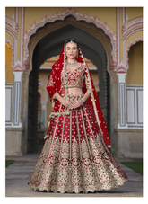 Nakshatra Red Embroidered Bridesmaid Lehenga