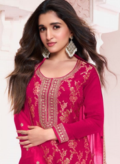 Nakshatra Pink Fancy Jaquard Suit
