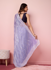 Nakshatra Light blue Burberry silk saree