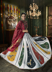 Nakshatra White Multicolored Navratri Lehenga Choli
