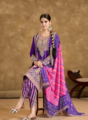 Nakshatra Bandhini Partywear Purple Dhoti Suit Set