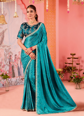 Nakshatra Sea Green Silk Jaquard Saree