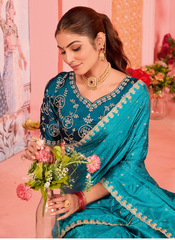 Nakshatra Sea Green Silk Jaquard Saree