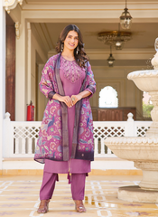 Nakshatra Purple Readymade Suit