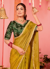 Nakshatra Gold Silk Jaquard Saree