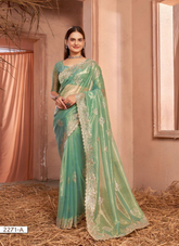 Nakshatra Green Shimmery saree