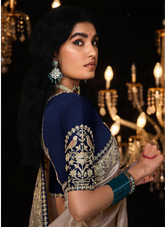 Nakshatra Blissful Beige Indian saree