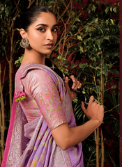 Lavender Luxe Viscose Dola Silk Sari