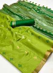 Mystique Moss Silk Saree Ensemble