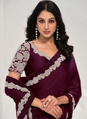 Nakshatra Wine Silk Saree