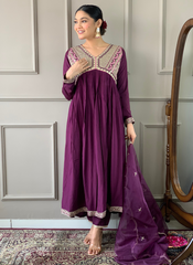 Nakshatra Wine Ethnic Kurta Set