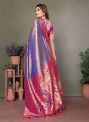 Nakshatra Lavender Banarasi Tissue Silk Saree
