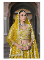 Nakshatra Yellow Embroidered Bridesmaid Lehenga