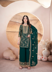 Nakshatra Green Readymade Plazzo Suit