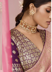 Nakshatra Light Pink Dola silk saree