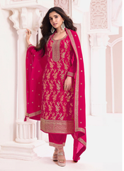 Nakshatra Pink Fancy Jaquard Suit
