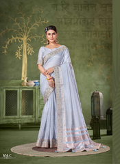 Nakshtra Sky Blue Gotta Patti Saree