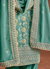 Nakshatra Sea Green Dola Silk Salwar Kameez