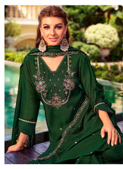 Nakshatra Mahendi Embroidered Shimmer Silk Readymade Suit