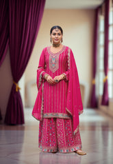 Nakshatra Pink Chinon Embroidered Suit